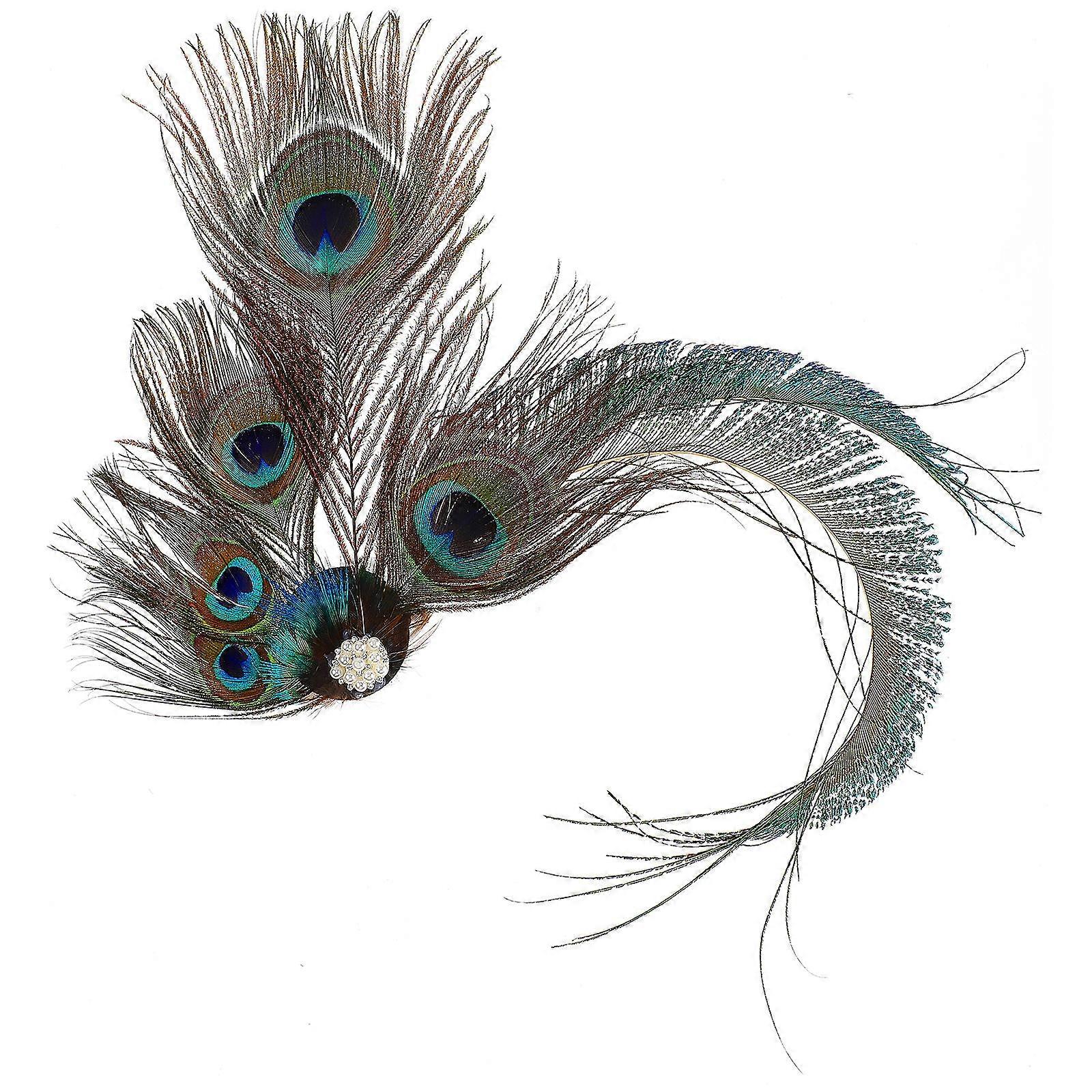 Retro Geometric Peacock Hair Accessory For Women Perfect For Theme And Masquerade Parties 7.07X6.29X1.77In 1Pack