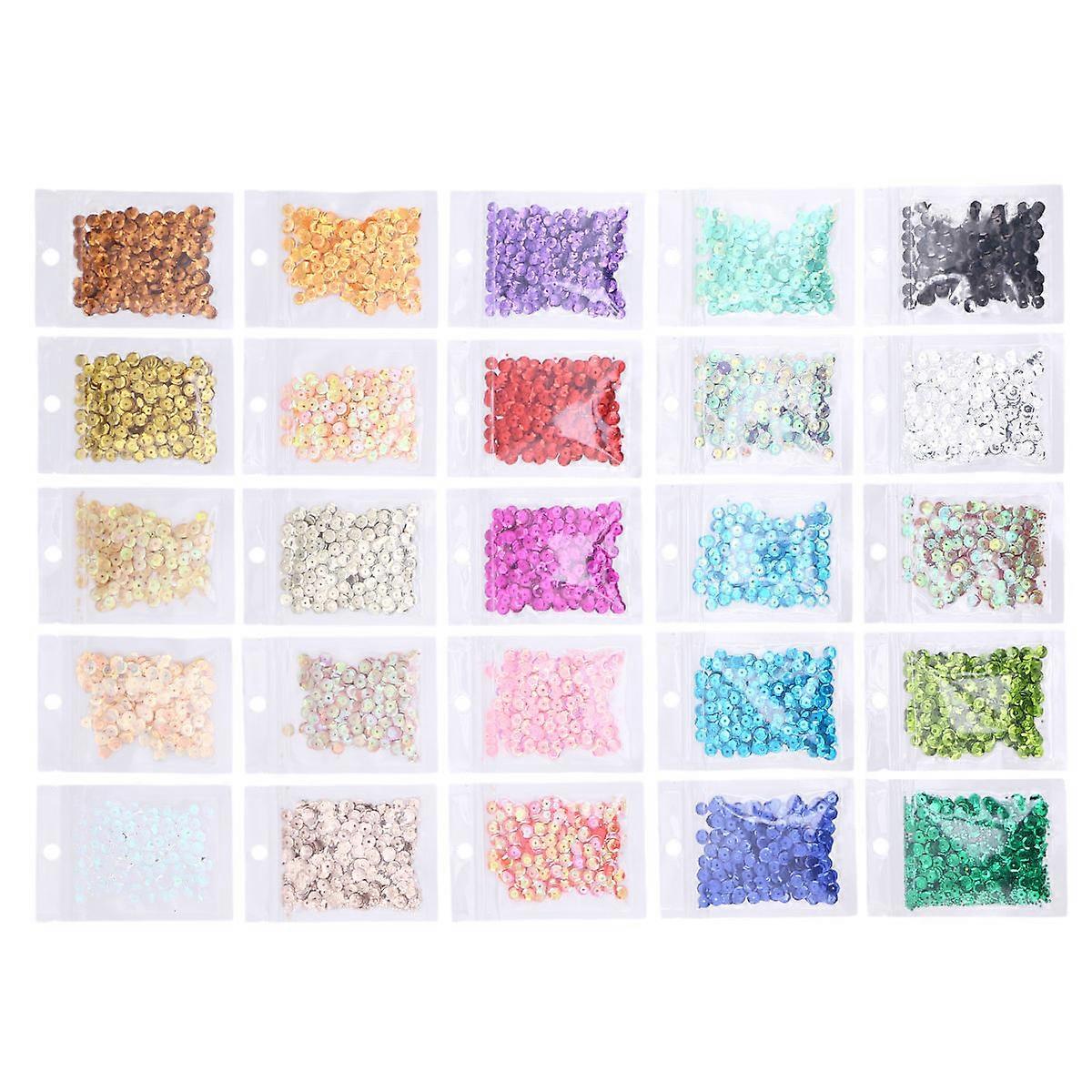 Garment Craft Sequins Loose Sequins For Crafts Assorted Color 6MM Electric Sewing Machine Scrapbook Festivals 25 Packs