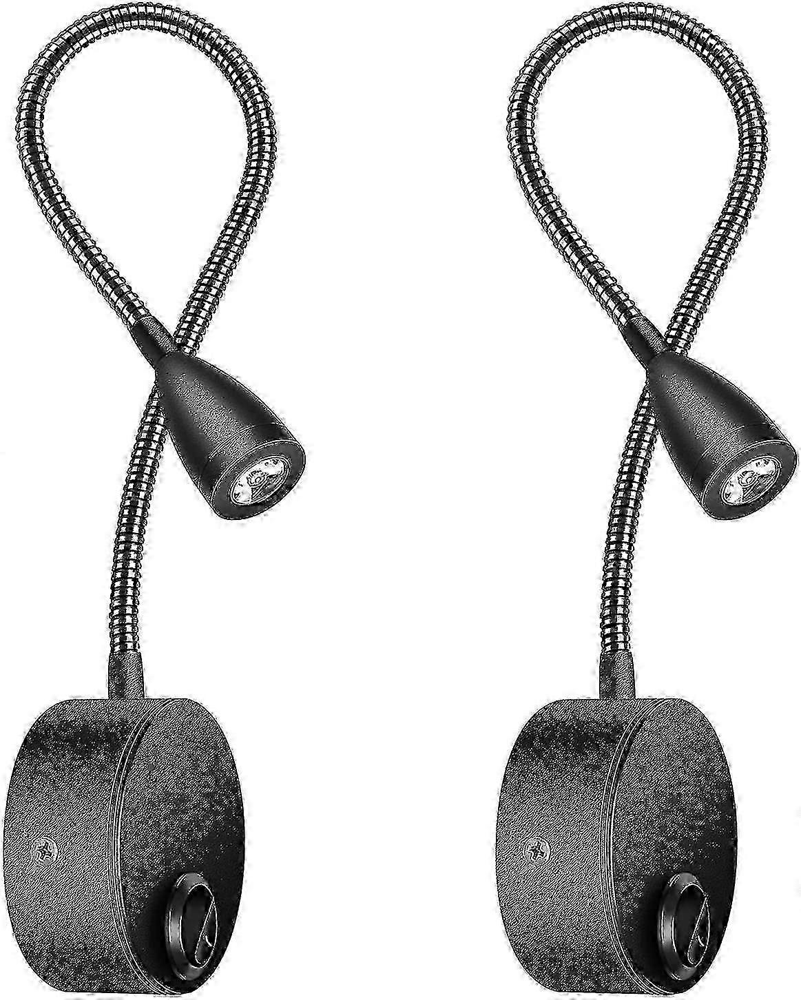 2025 Bedside Wall Lamp 2 Pack Lights Wall Lamp Led Reading Light Gooseneck Light 3w, 3000k Warm White Reading Lamp