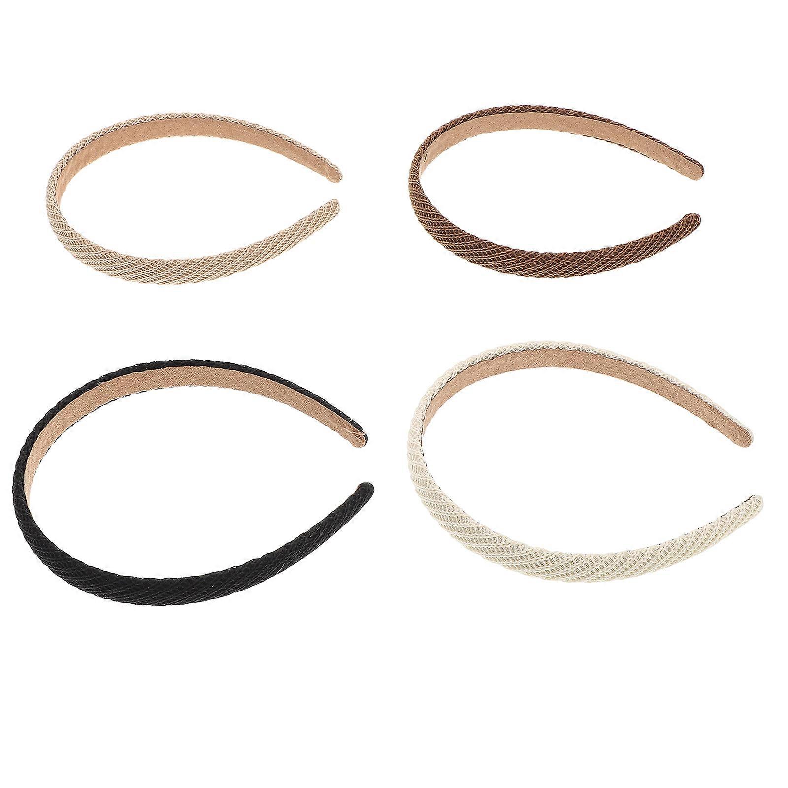 4Pcs Assorted Color Knitted Headband Set For Women Ideal For Hair Washing Spa Day And Daily Skincare Routine