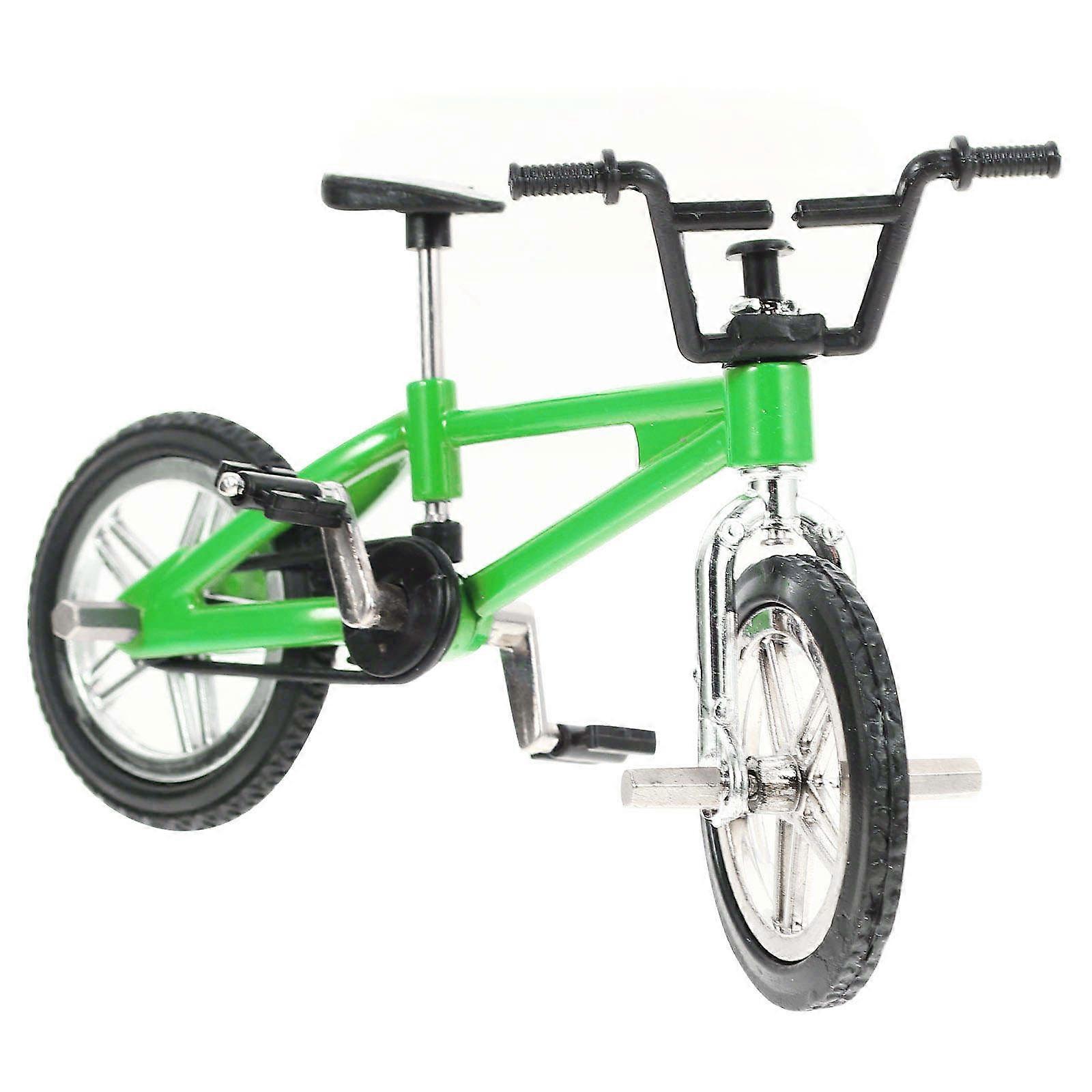 Green Mini Artificial Bike Model Alloy Decoration for Micro Scene and Photo Prop 3.5 Inches