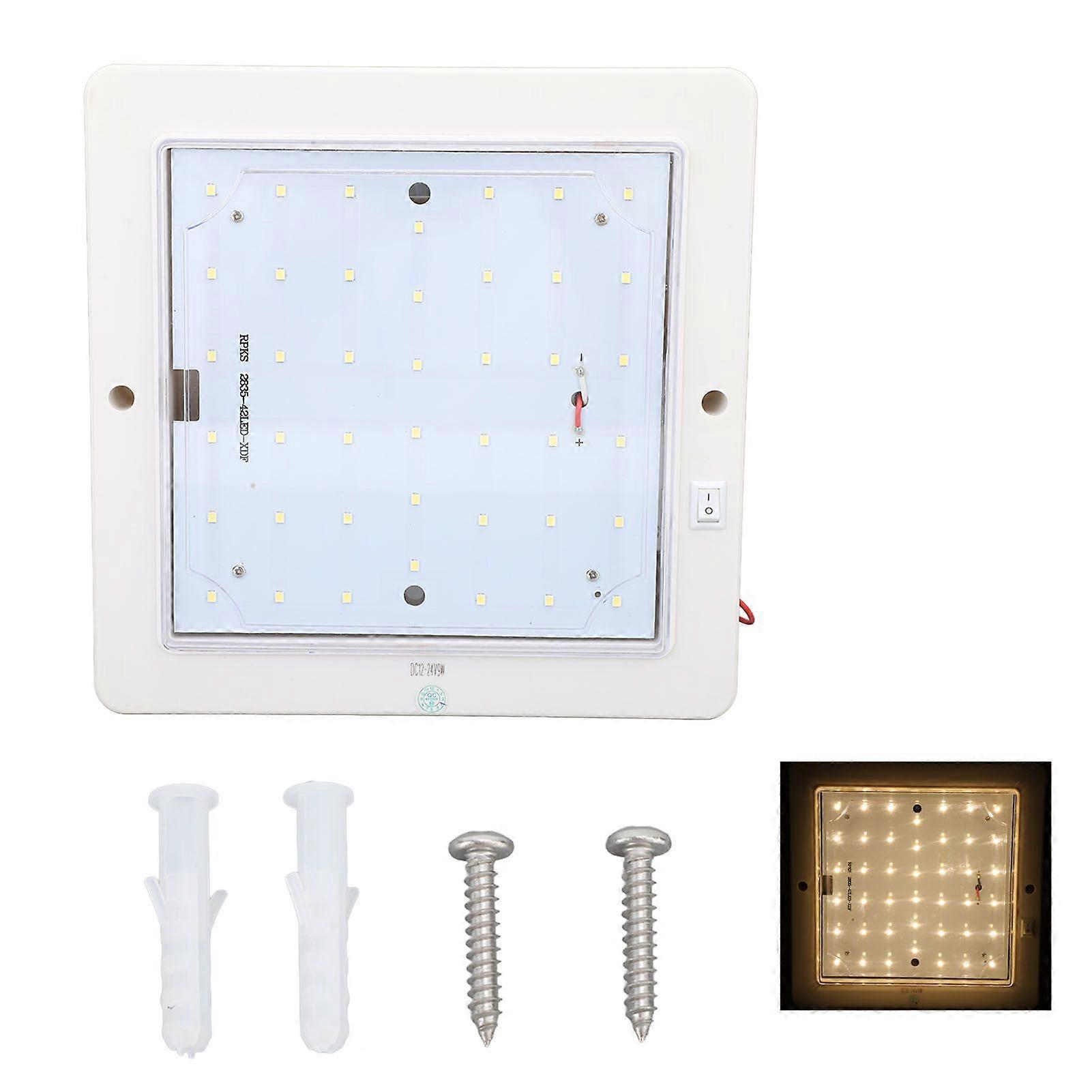 8x8 Inch Square RV Ceiling Lamp 12V 24V LED Interior Light for Camper