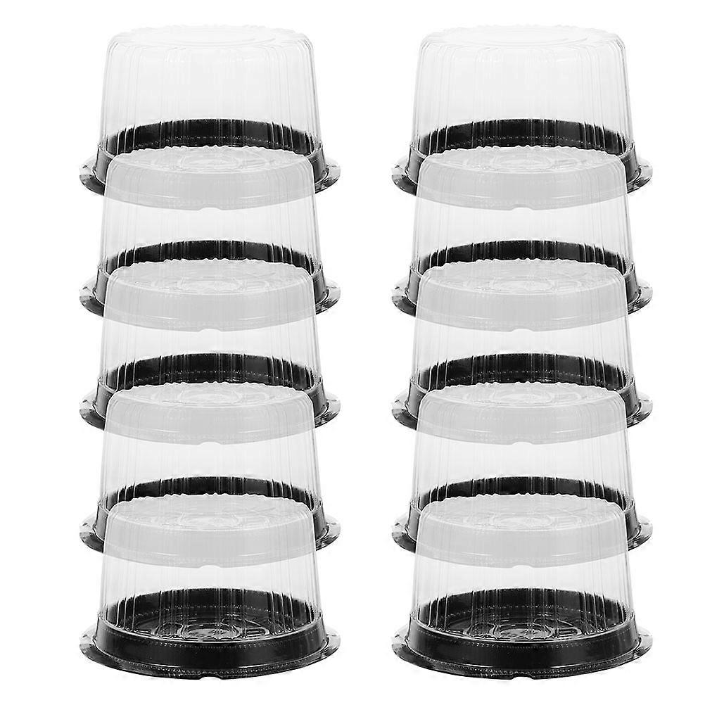 Cake Container With Lid 25Pcs Round Plastic Designed For Bakery Goods And Mousse Cakes Freshness Preservation 18.50X18.50X9.50CM