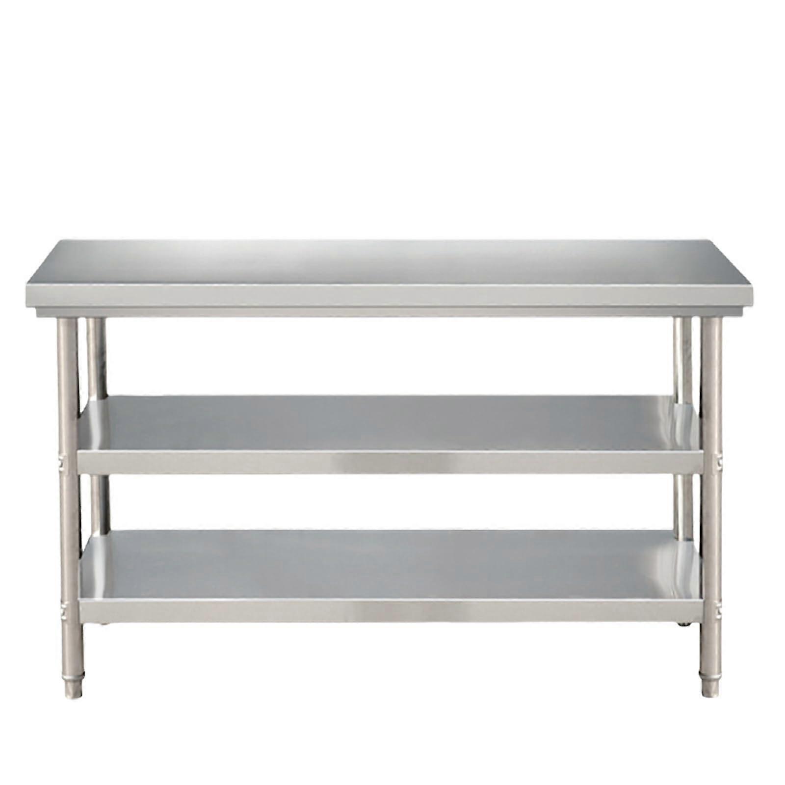 304 Stainless Steel Prep Table with 300kg Load Capacity, Adjustable Feet, Non Stick Water Base, Ideal for Kitchens, Garages and Crafts (60cm)
