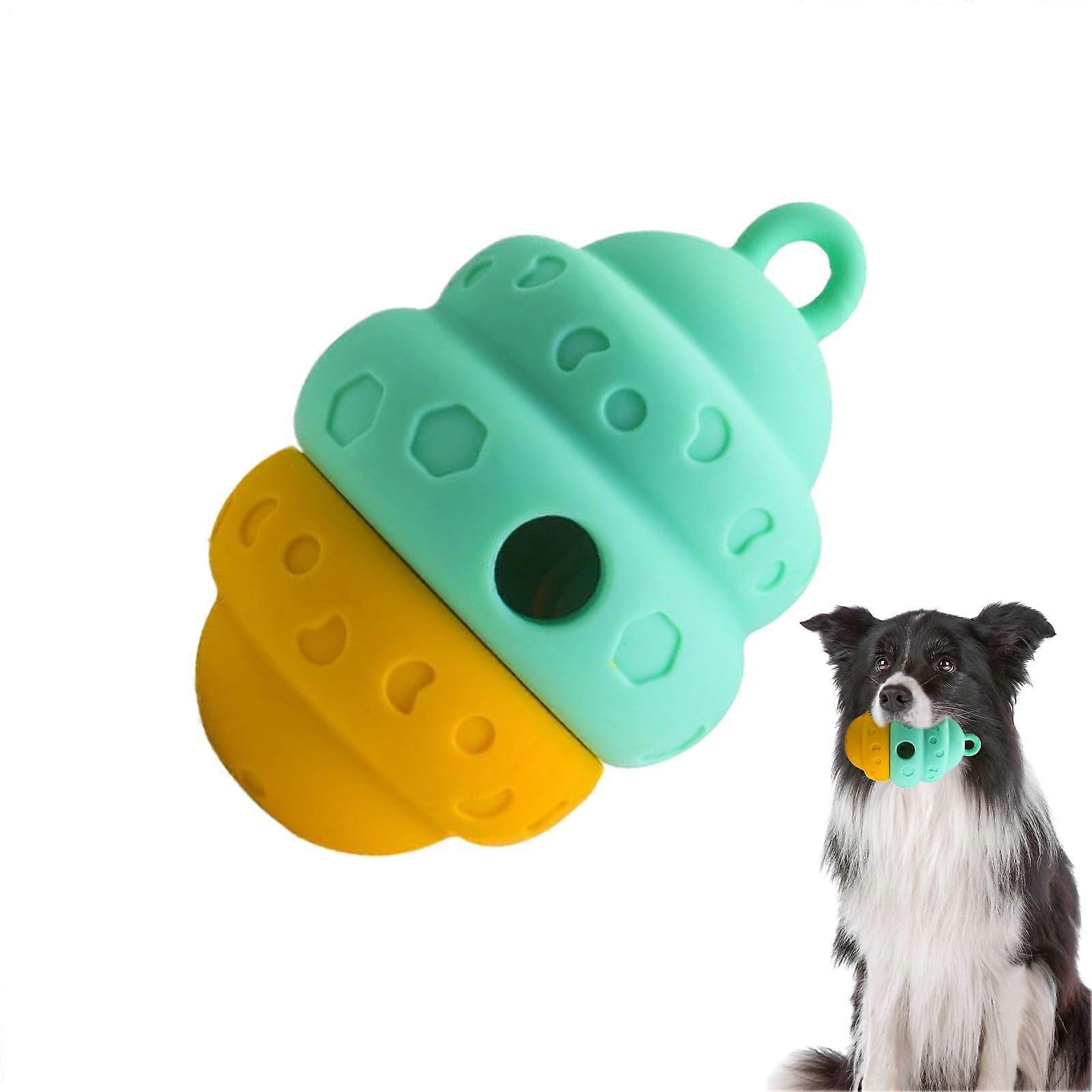 Slow feeder dog toy  Silicone snuffle game chewproof for teething, cooling, yellow