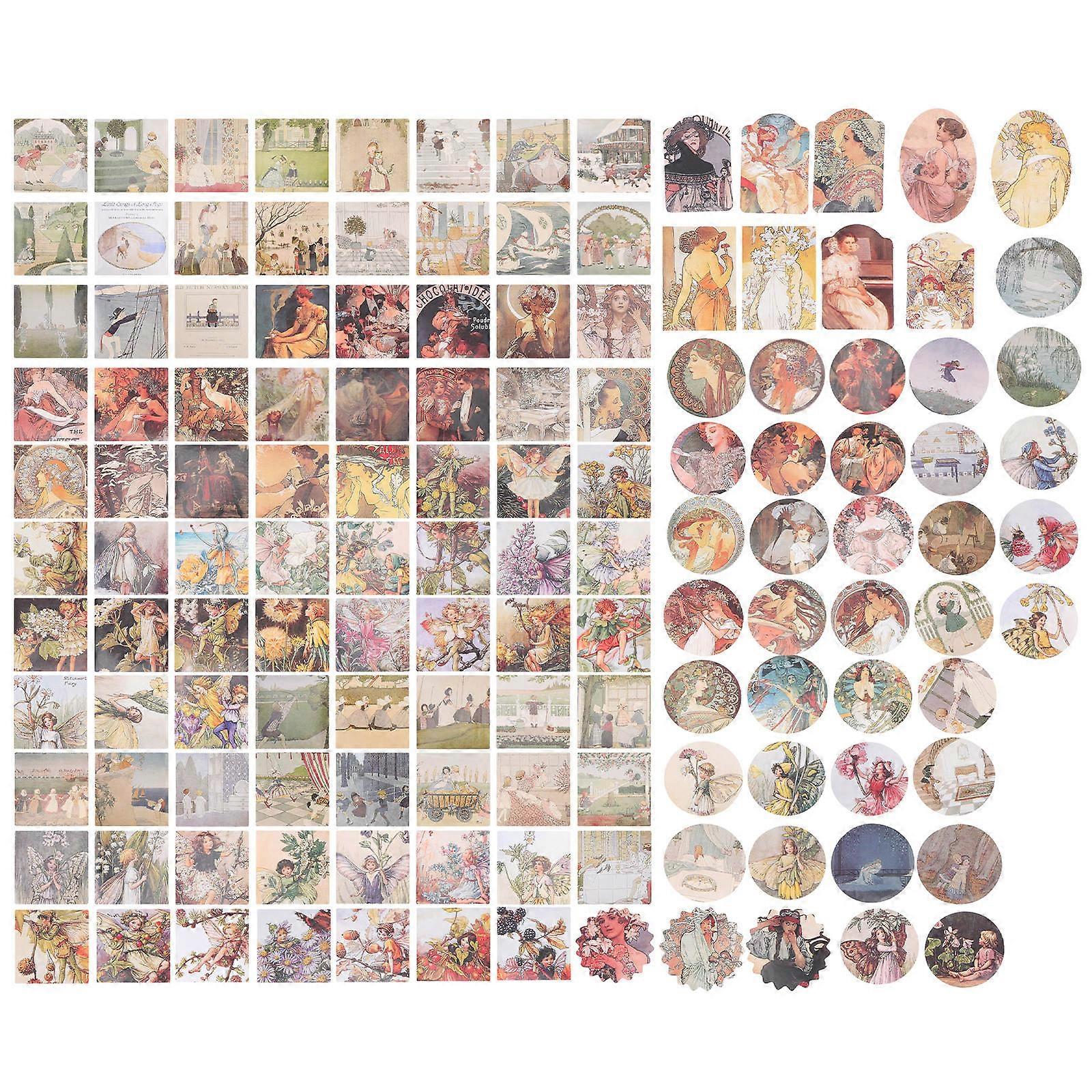 Self-Adhesive Scrapbooking Stickers Retro Design Perfect for Notebook Decoration 3Pcs