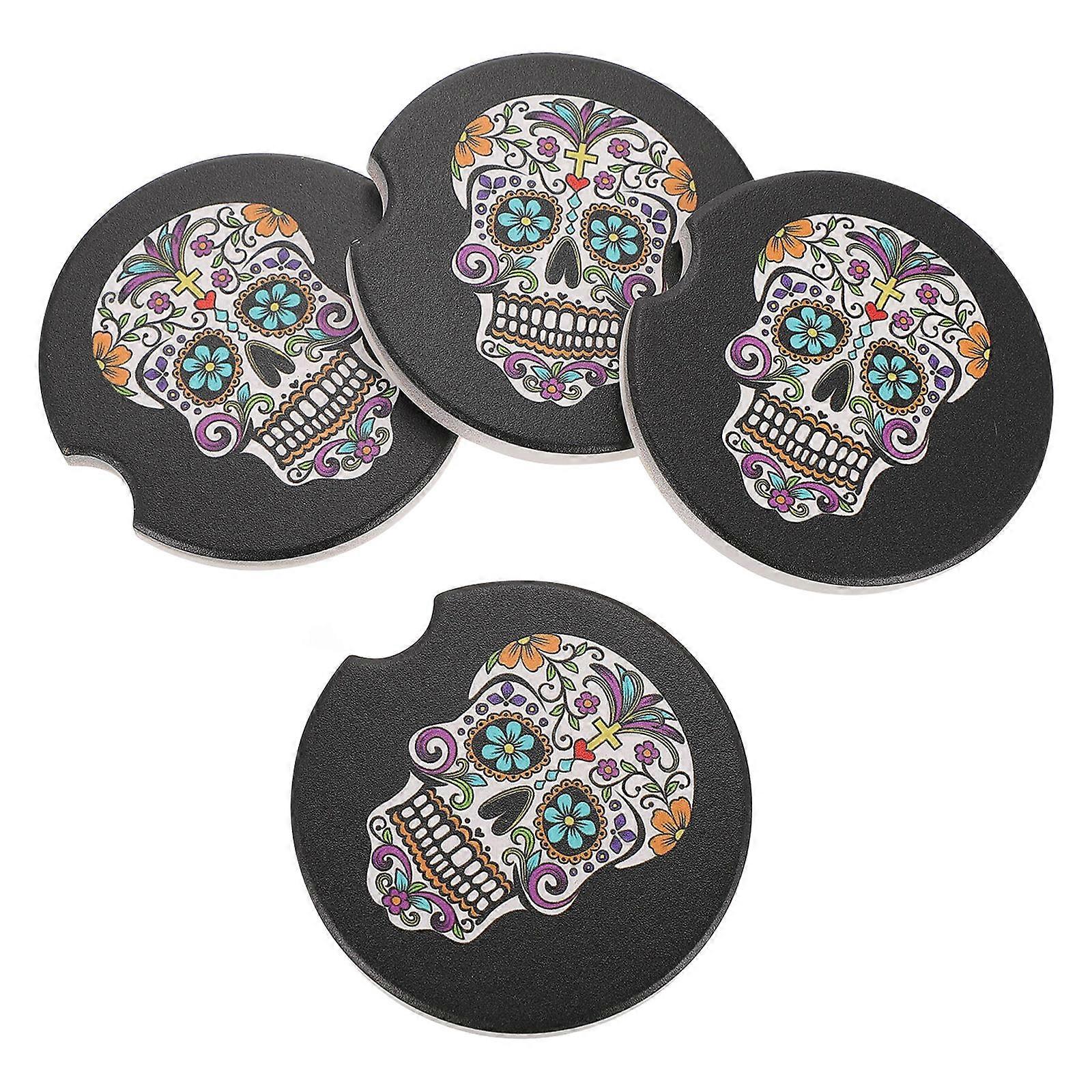 Assorted Color Coasters Cup Mats For Indoor Use 13.00X13.00X3.00cm Cartoon Printing 4Pcs