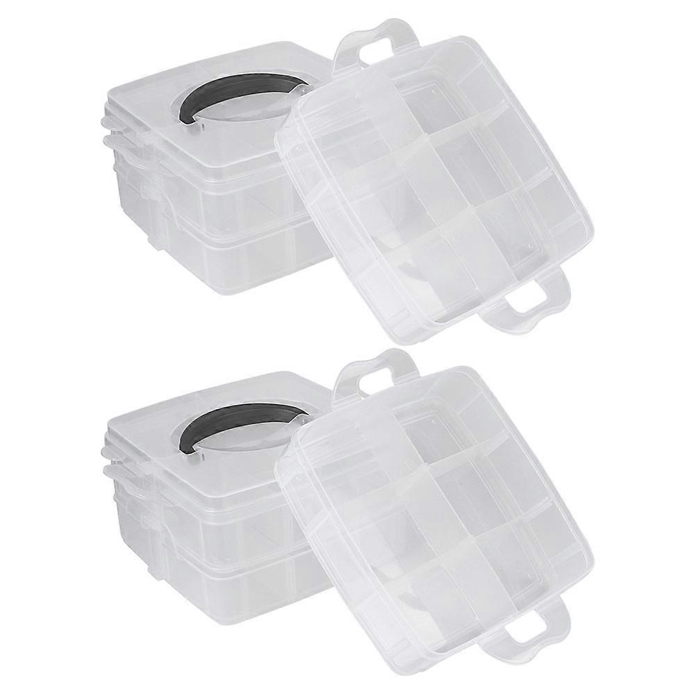 Multi-Layer Jewelry Storage Box With Transparent Design Perfect For Daily Life Organizing 15X15X12.8CM 2Pcs