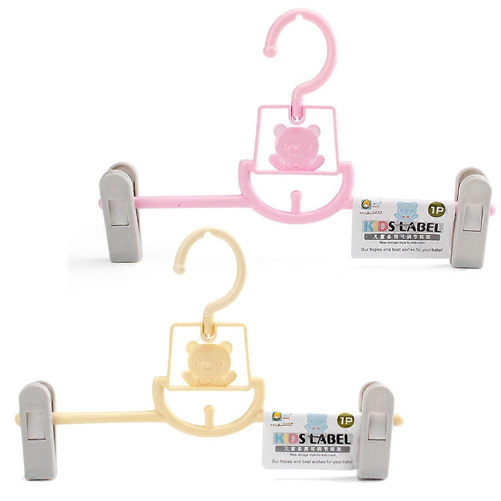 Adjustable Pants Hanger with Plastic Clips for Home Use and Safe Assorted Color 3PCS