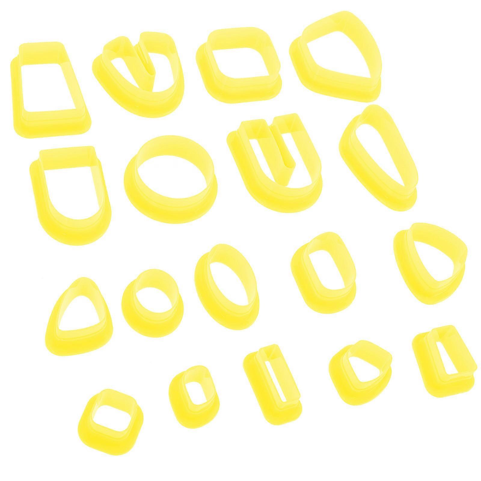Yellow Polymer Clay Cutters Soft Clay Mold for DIY Jewelry 18Pcs