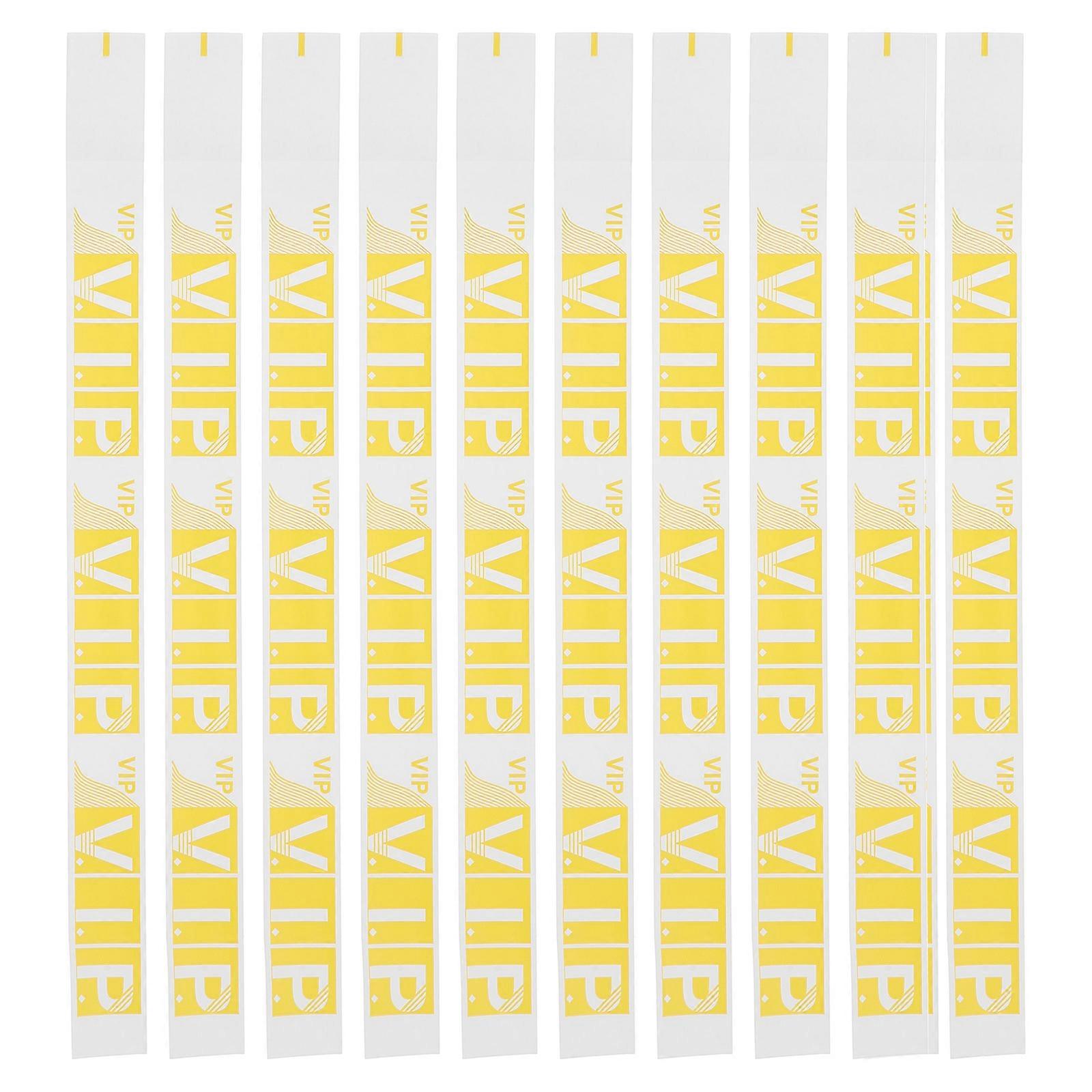 Vip Wristbands For Events Concerts Festivals 100Pcs Yellow Synthetic Paper Identification