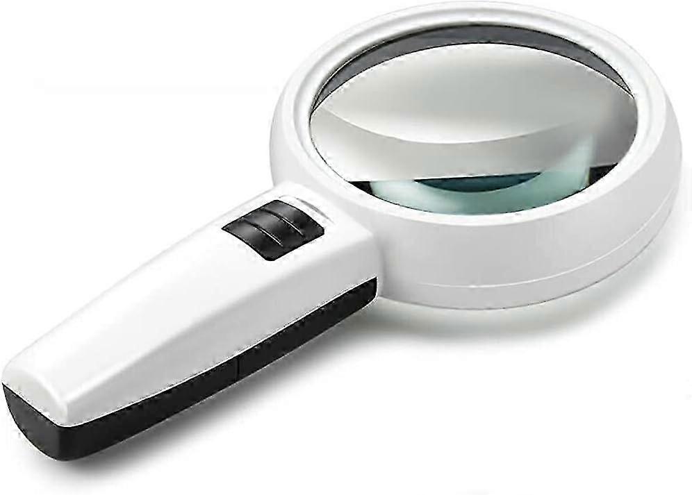 3 LED Illuminated Magnifying Glass with 30x Large Pocket Magnifier - For Elderly Reading, Soldering, Inspecting Coins