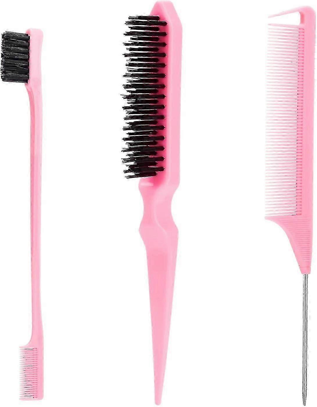 2025 Slick Back Hair Brush Set avec brosse de bord Brosse à poils Peigne à queue de rat