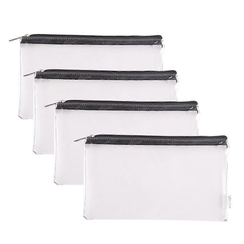 4 x Custodia per strumenti di sicurezza con cerniera in vinile trasparente piccola