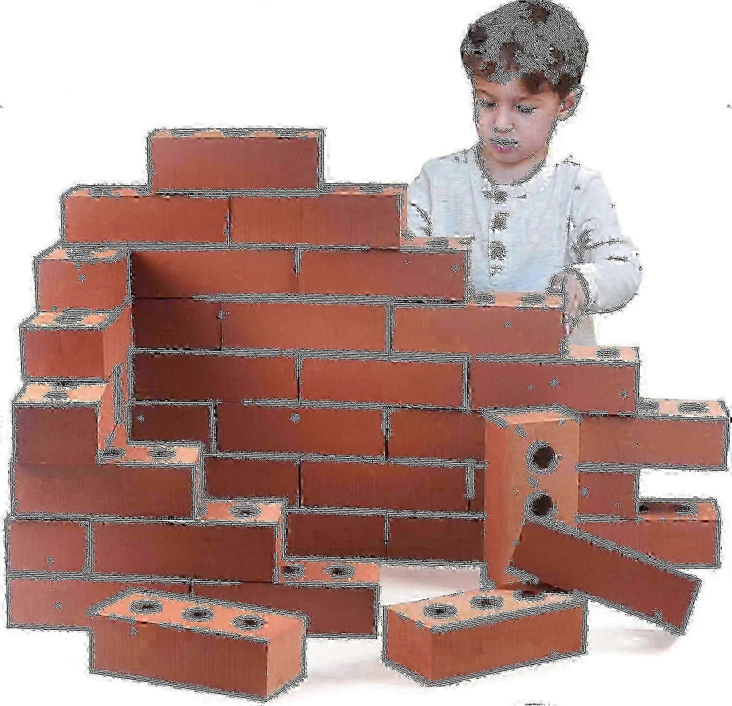 100pcs Life Size Foam Building Bricks 1.6x0.8x0.45cm For Construction Role Play And Pretend Play