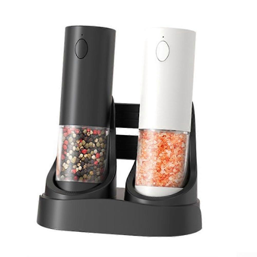 Electric Salt And Pepper Grinder Set Automatic USB Rechargeable With Charging Base Adjustable Coarseness Washable Container