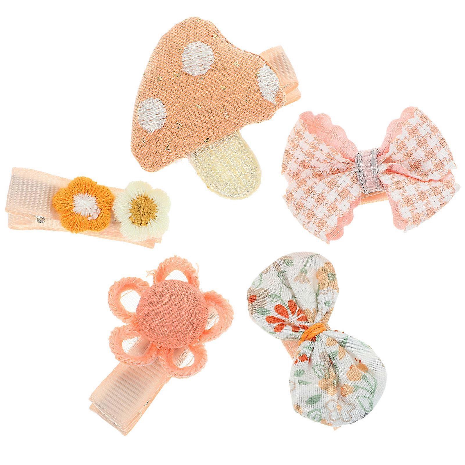 مشبك شعر الأطفال حلي شعر جميلة للأطفال الصغار شبكة معدنية متنوعة اللون لعيد ميلاد هدية 5 قطع