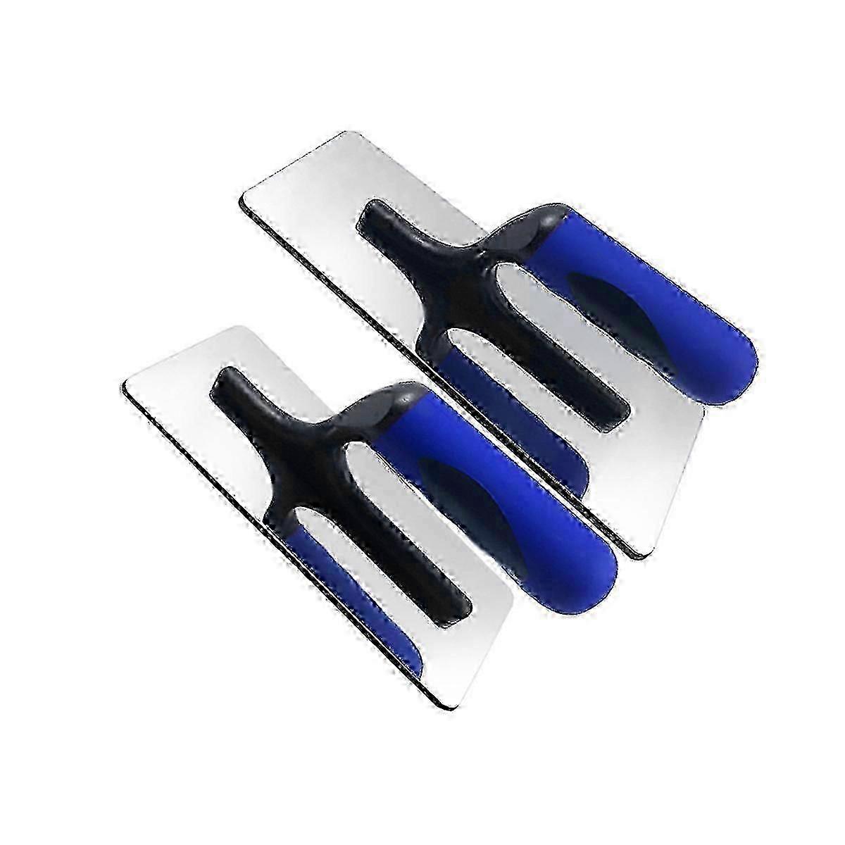 Set di cazzuole in gesso veneziano in acciaio inossidabile - 2 pezzi di strumenti per intonacatura blu e argento per una finitura liscia