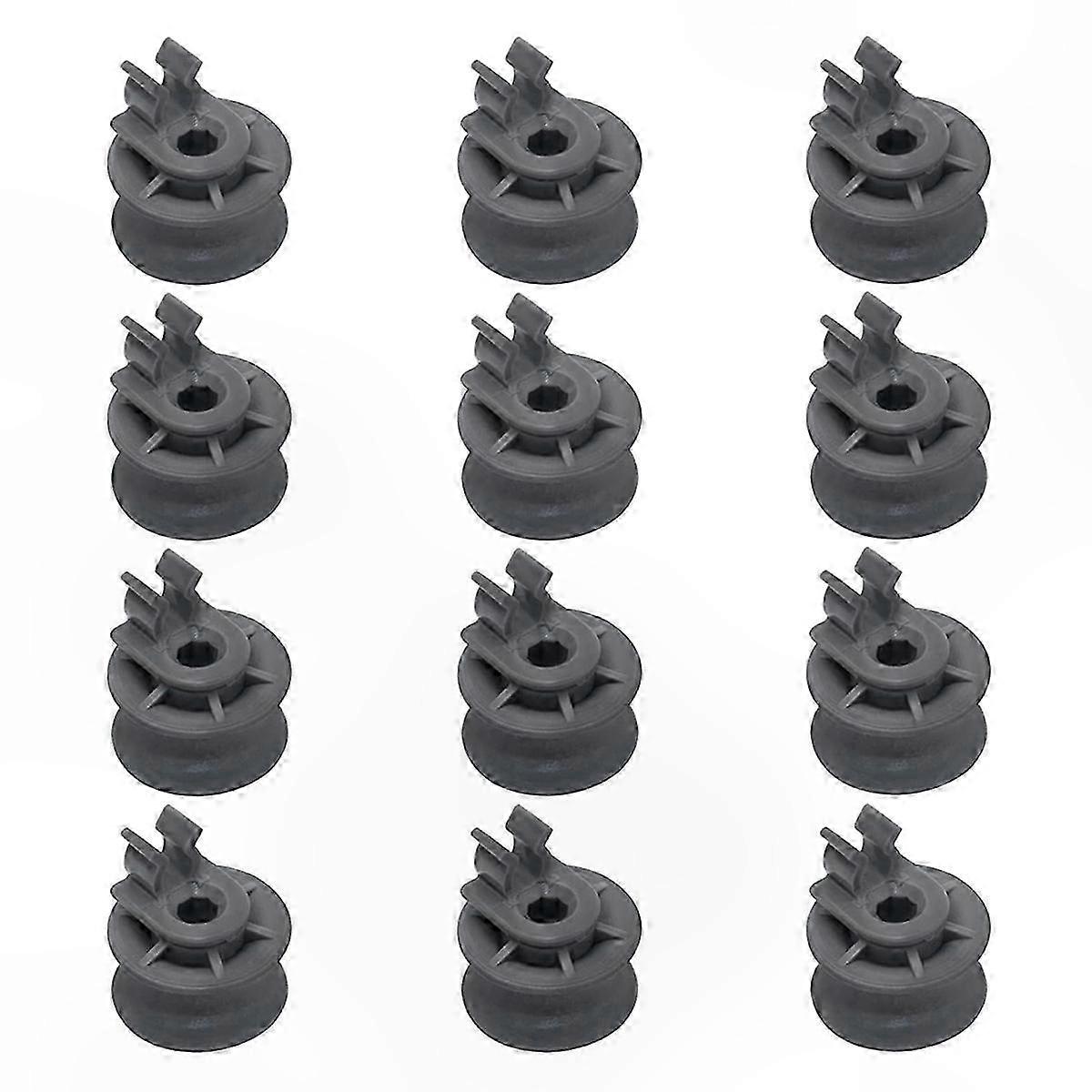 12-Pack Replacement Wheels for Upper Dishrack in Dishwashers Compatible with Various Models