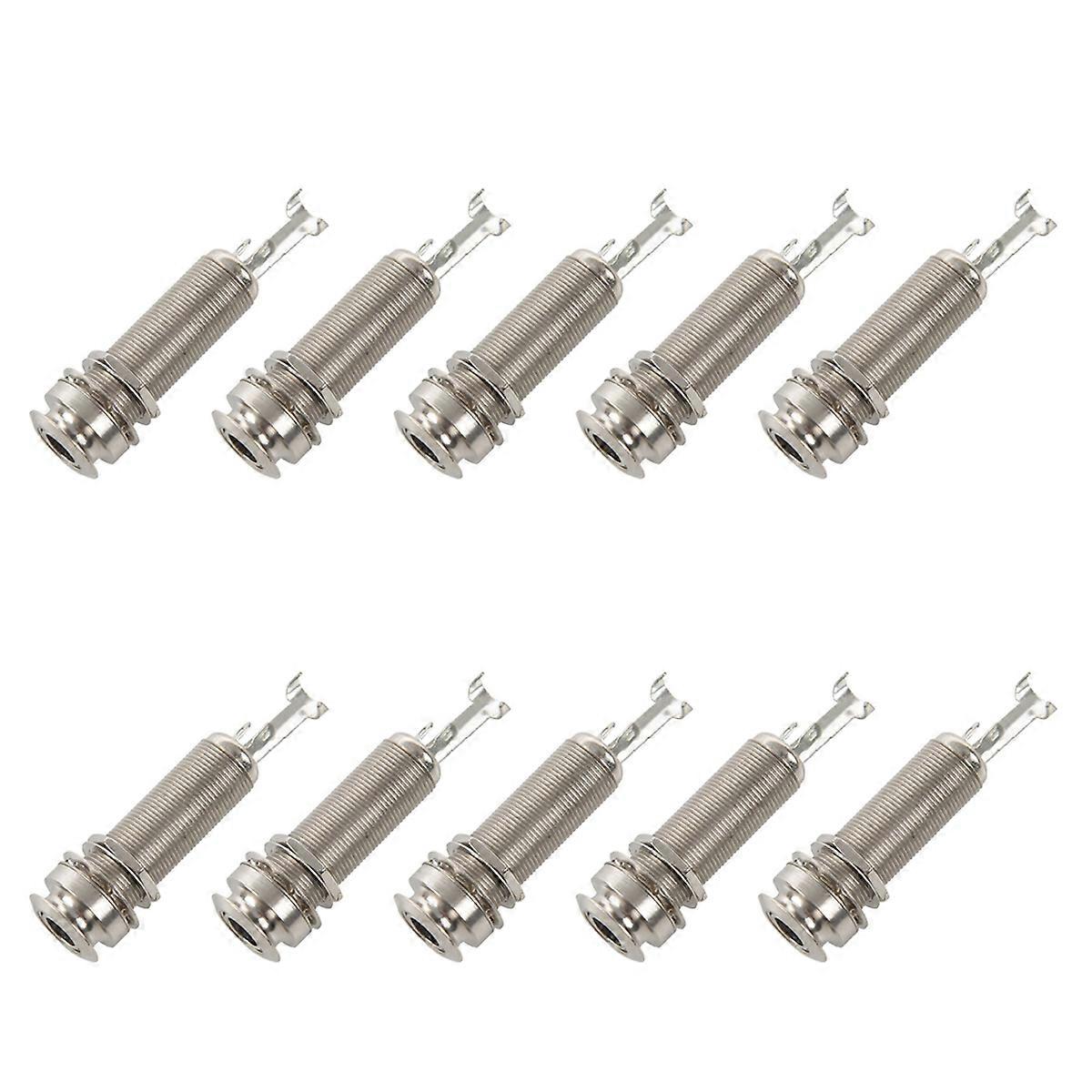 100PCS Guitar Pickup Endpin Output Jack Nickel Strap Lock Chrome