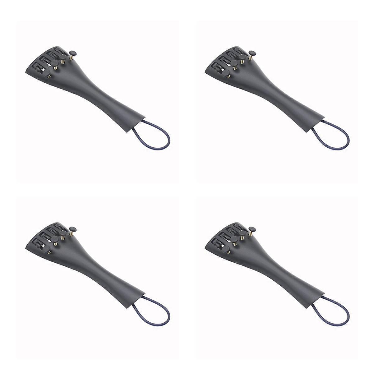4 Pcs 3/4 4/4 Violin Fiddle Tailpiece Hill Style with 4Pcs Tailgut Tailcord 4 Fine Tuners Aluminum A