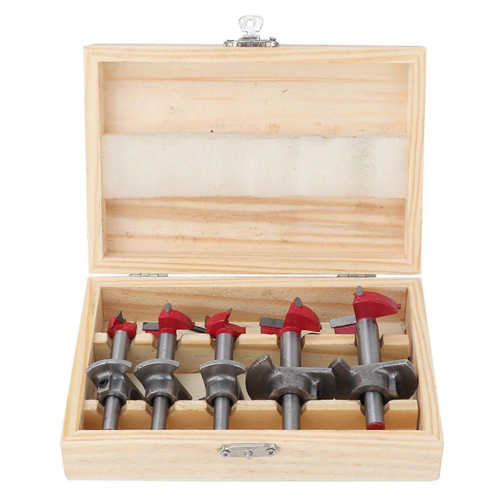 5pcs Forstner Drill Bit Set Woodworking Hole Saw Wood Cutter 15/20/25/30/35mm