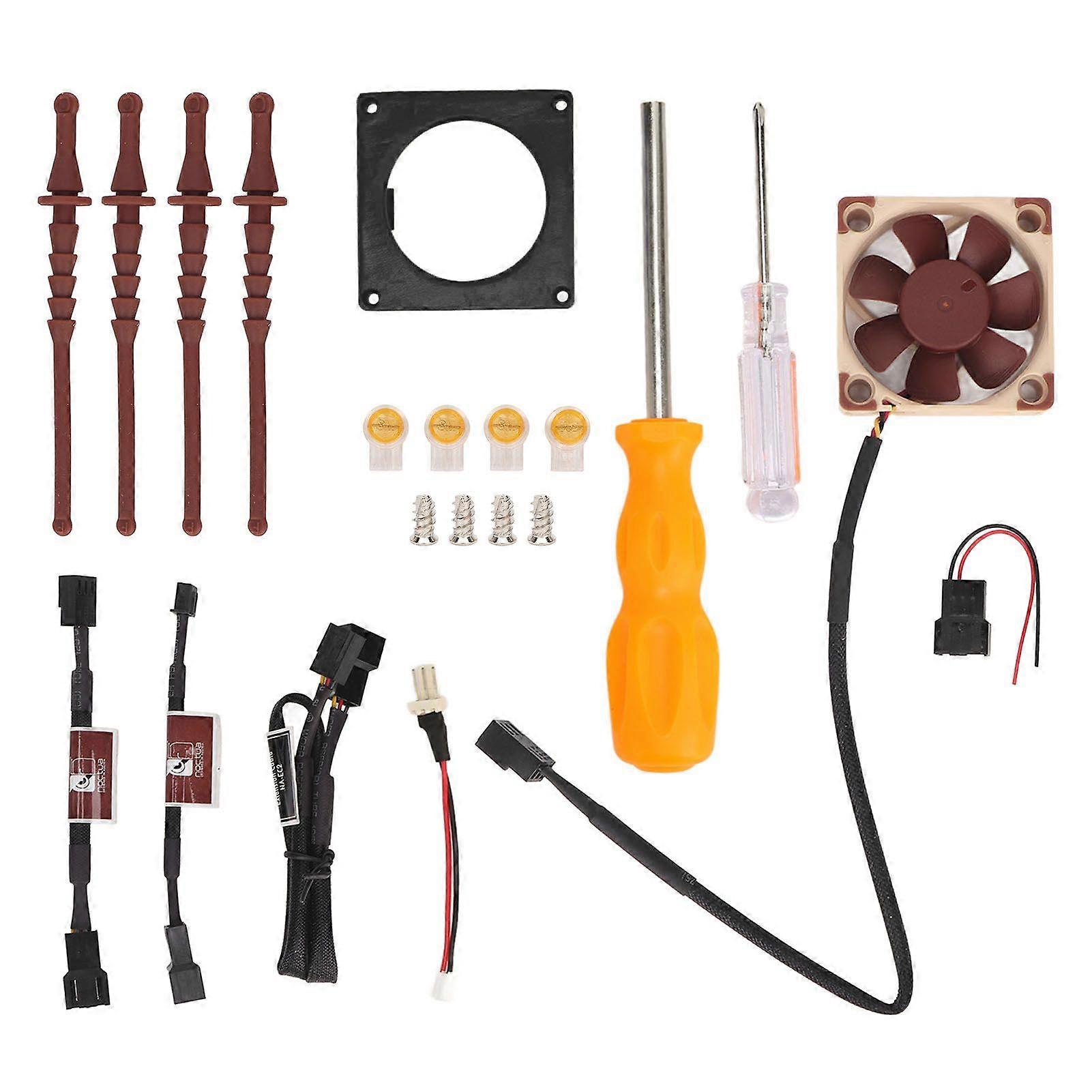 Fan 3D Print Mount Kit Efficient Heat Dissipation Game Console Cooling Fan Mount Kit for Gamecube Noctua Black