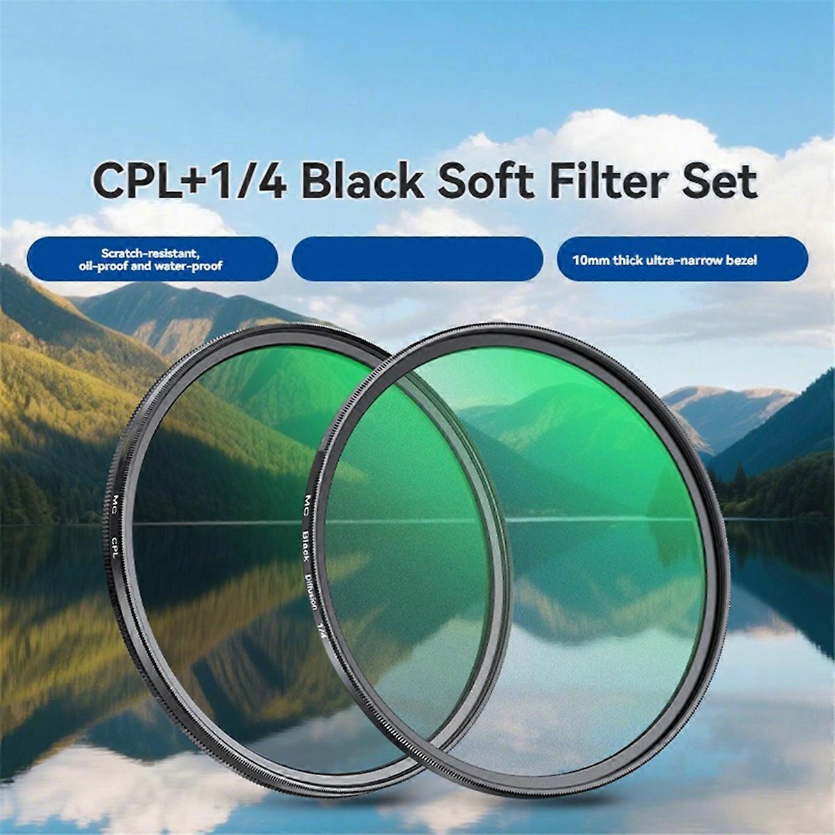 67mm CPL+Black Diffusion 1/4 Filter Circular Polarizing Glare Reduction Soft Cinematic Effect for L