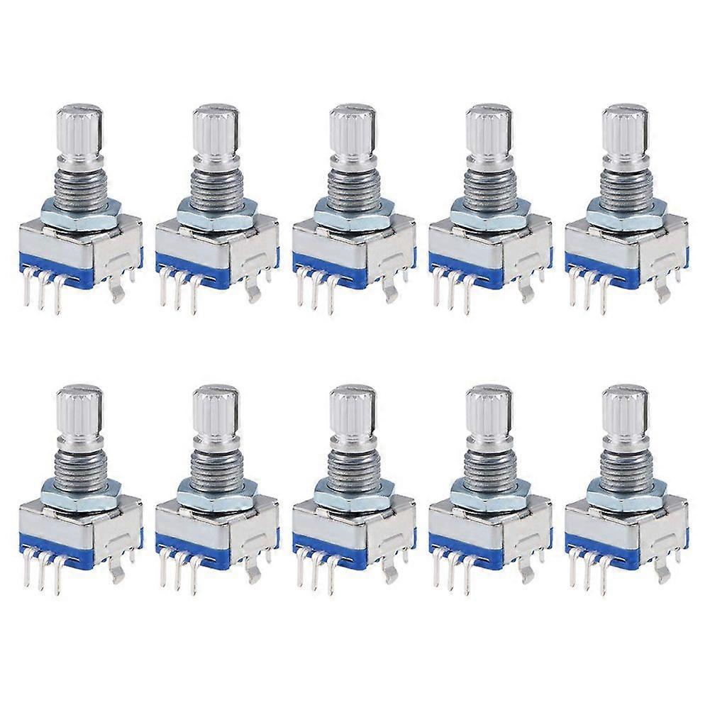 Encoder Code Switch Digital Potentiometer EC11 5 Pins 15mm Shaft 10Pcs