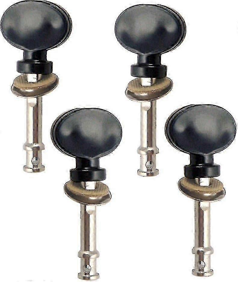 4 stycken Ukulele strängar Tuning Pegs Keys Tuners för Ukulele klassiska gitarrdelar - svart