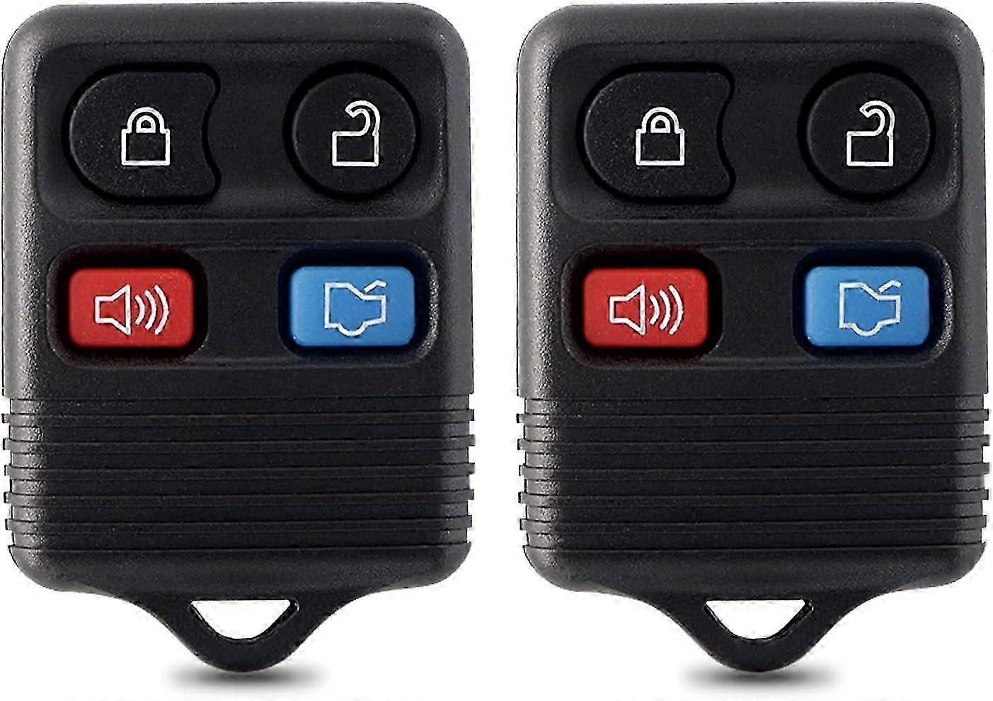 2 Replacement Car Key Fob Keyless Entry Remote fits Ford, 1998-2016 Clicker