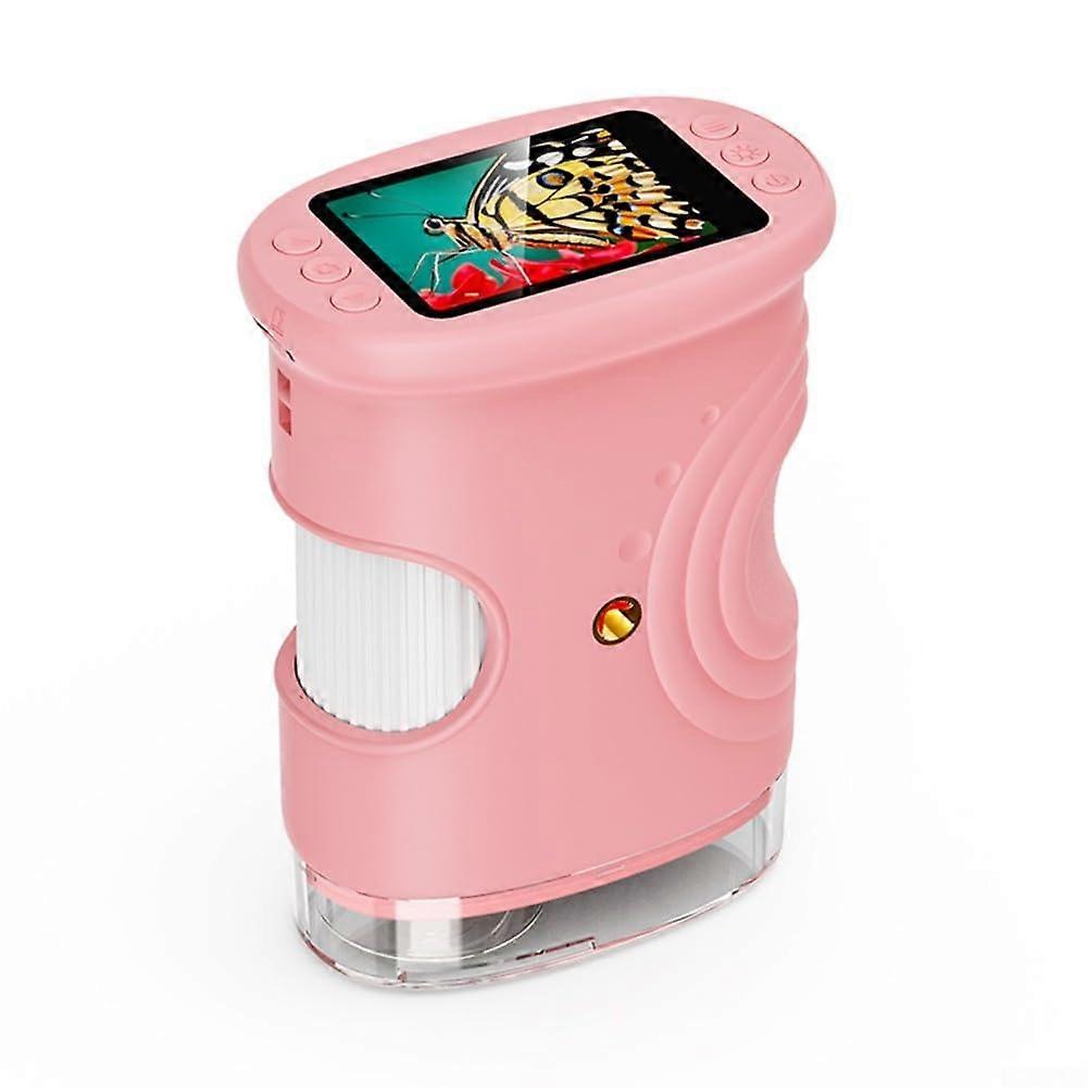 Rechargeable 1000X Digital Microscope 4K Resolution Handheld 2.0 Inch IPS Screen Pink