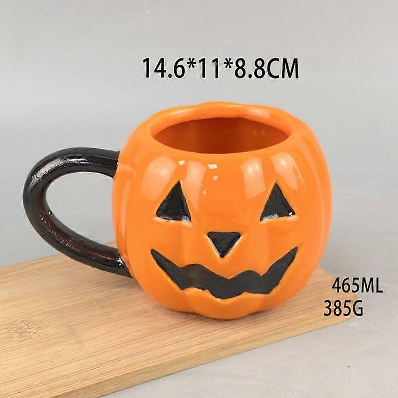 Cană de cafea cu dovleac de Halloween: 456 ml Halloween Ghost Mugs Cești de cafea cu dovleac drăguț din ceramică pentru decorațiuni de băuturi de masă de ziua de naștere
