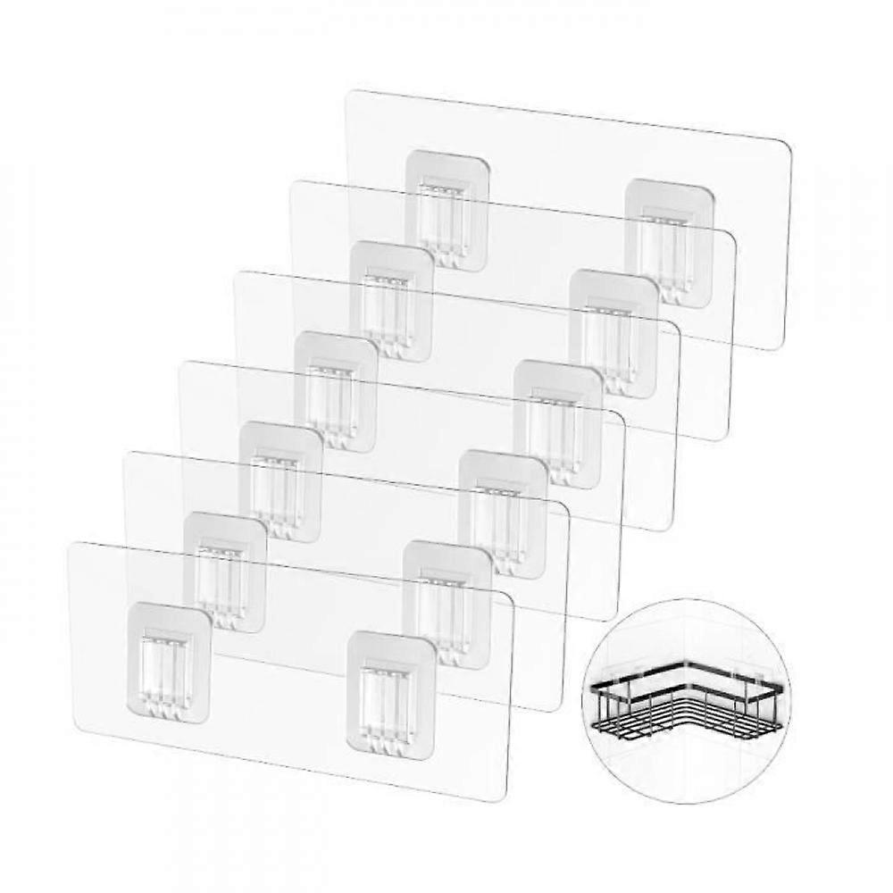 6 pieces transparent wall hooks, waterproof, 18 kg load capacity