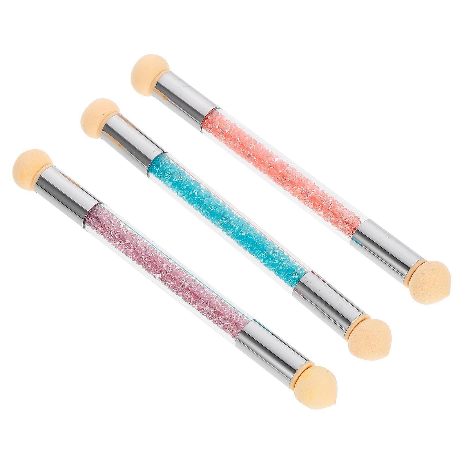 Nail Sponge Brush Pen for Gradient Painting 6Pcs with Rhinestone Handle