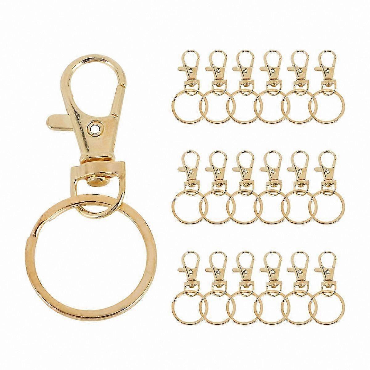 100 Pack Rotating Clasps with Key Rings, Snap Hooks for Lanyards and Keychains