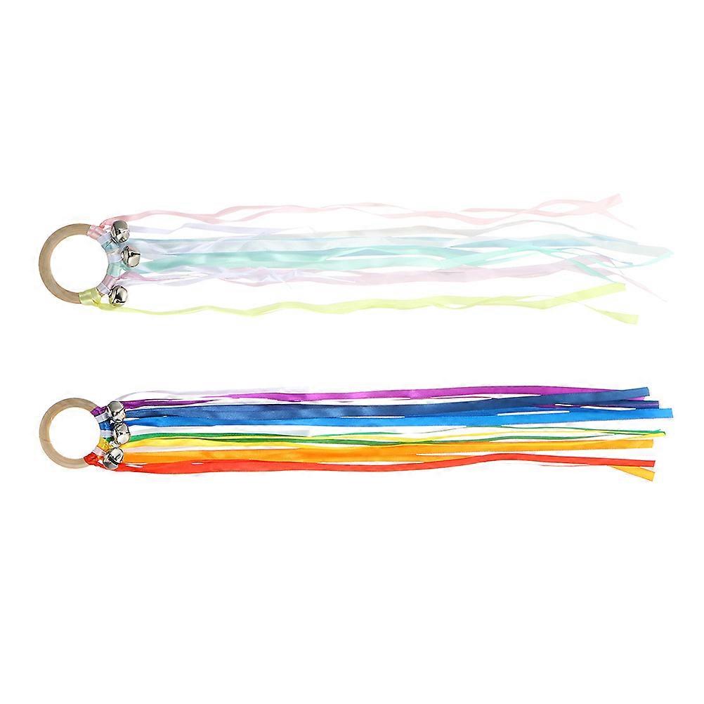 Rainbow Ring Toy Children Ribbon Circle for Early Educational 2Pcs