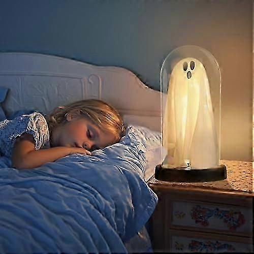 Halloween Decorations Indoor, Halloween Light Up Ghost in Glass Cloche ...