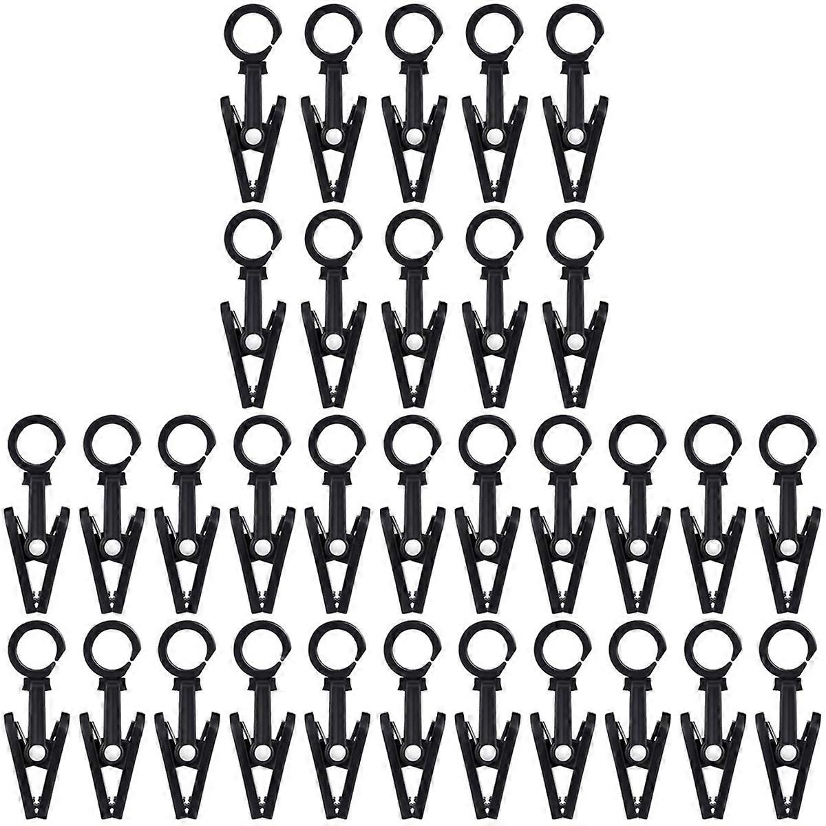 50Pcs RV Awning Lights Clips Curtain Hooks with Clips 360 Trailer Christmas Party String Light Holder Hanger Hook