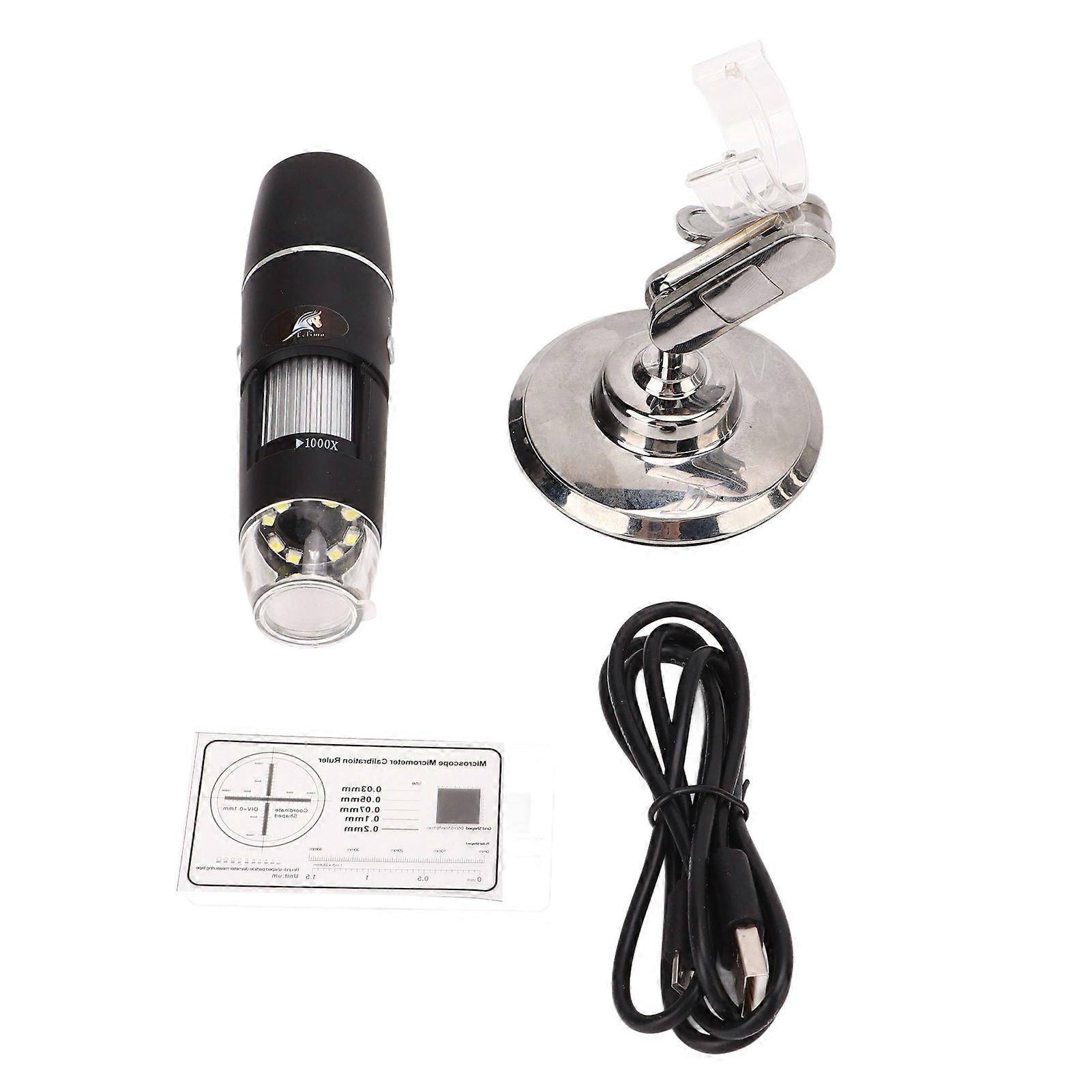 Microscope numérique sans fil 1000X, WIFI HD, microscope portable en temps réel avec règle de correction pour Android, tablette et téléphone iOS