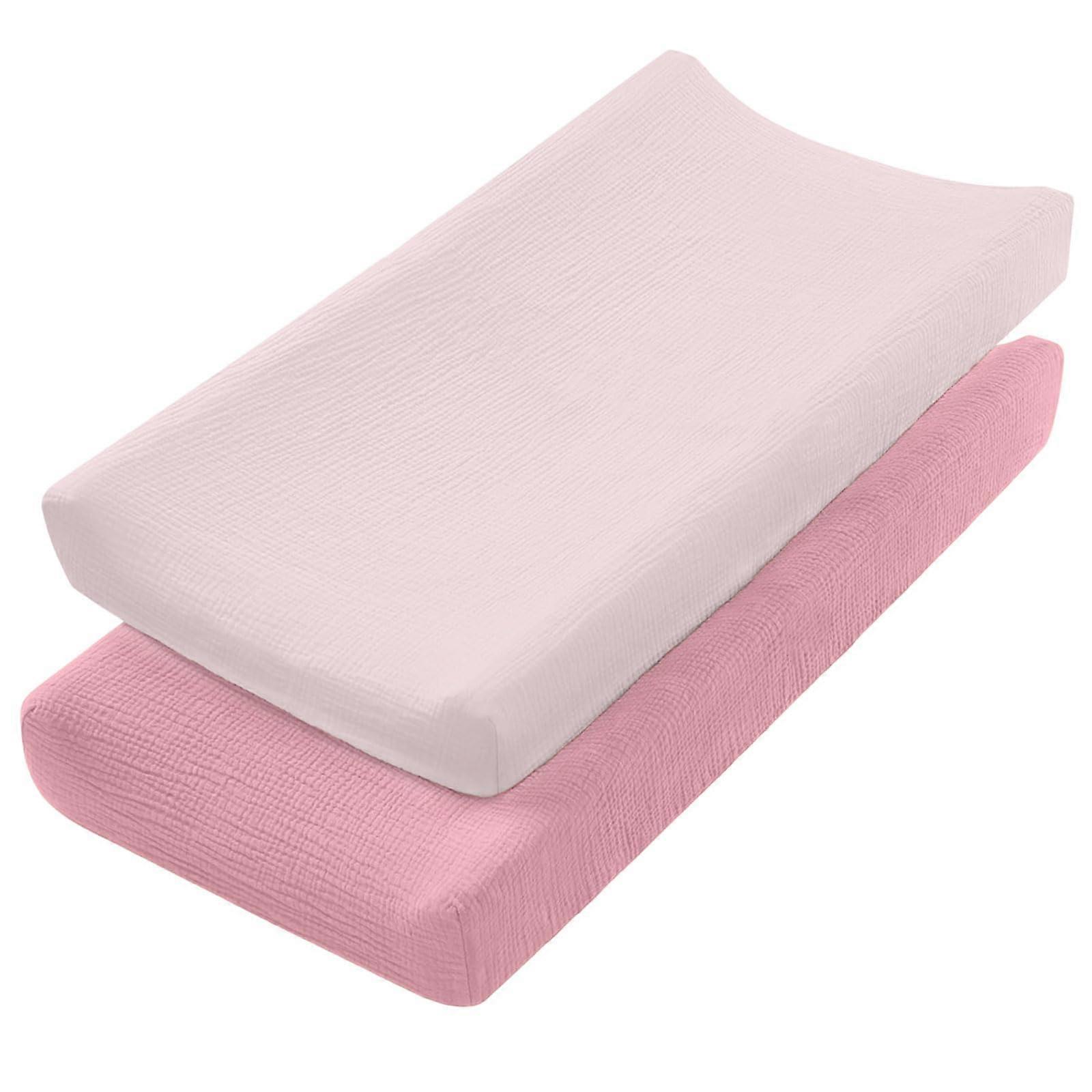 Baby Cradle Sheets 2pcs Cotton Soft Breathable Changing Table Sleeves for Newborn Nursery Bedding 100% Cotton