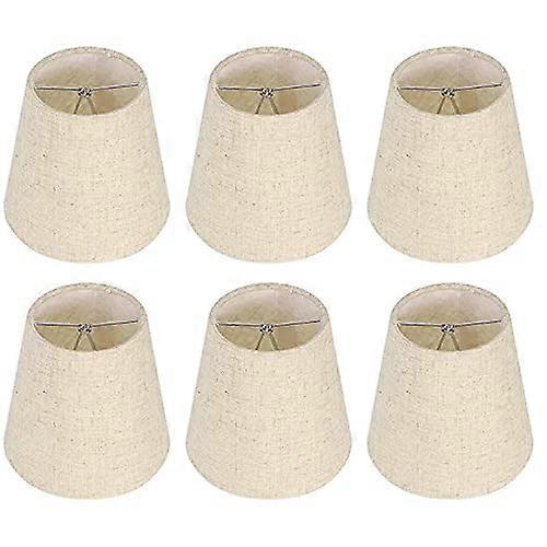 Small Lamp Shade ClipOn For Candelabra Bulbs Set Of 6 Barrel Fabric Lampshade For Table Chandelier Wall Lamp