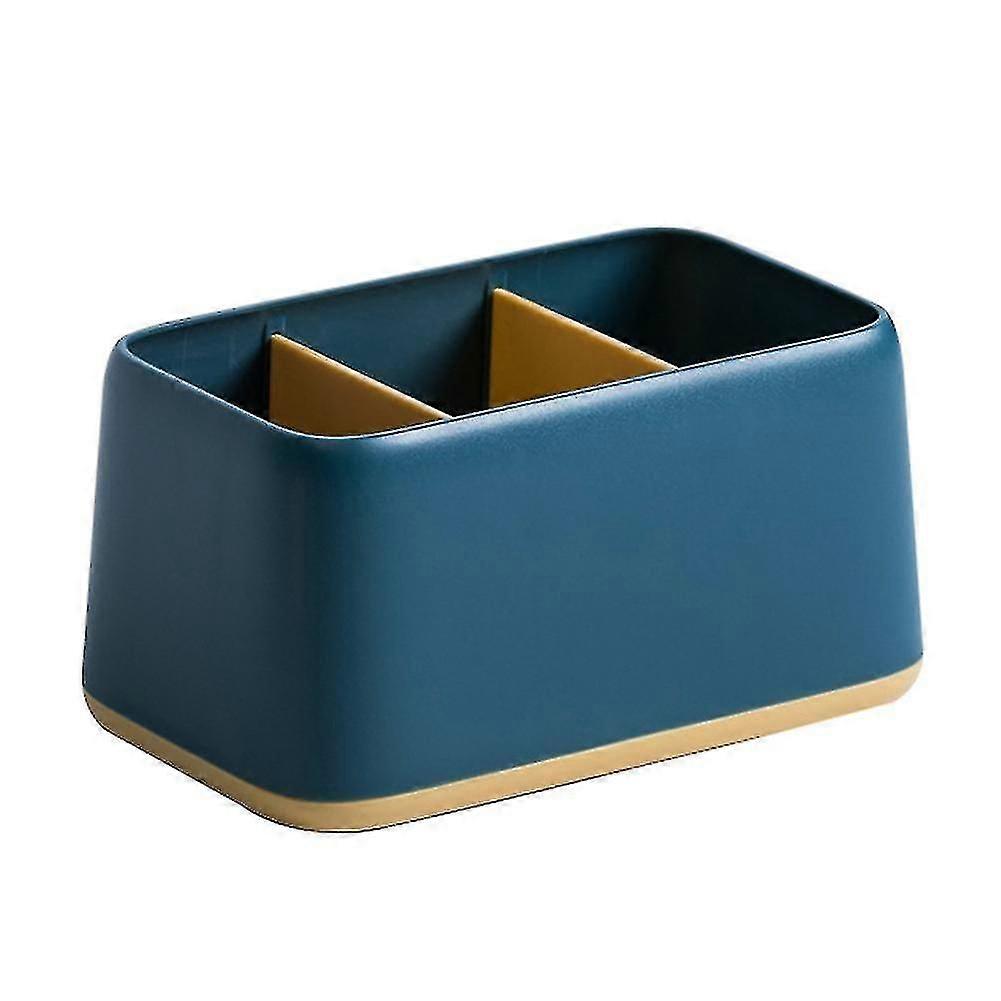Desktop Remote Control Storage Box Household Three-level Storage Box-blue