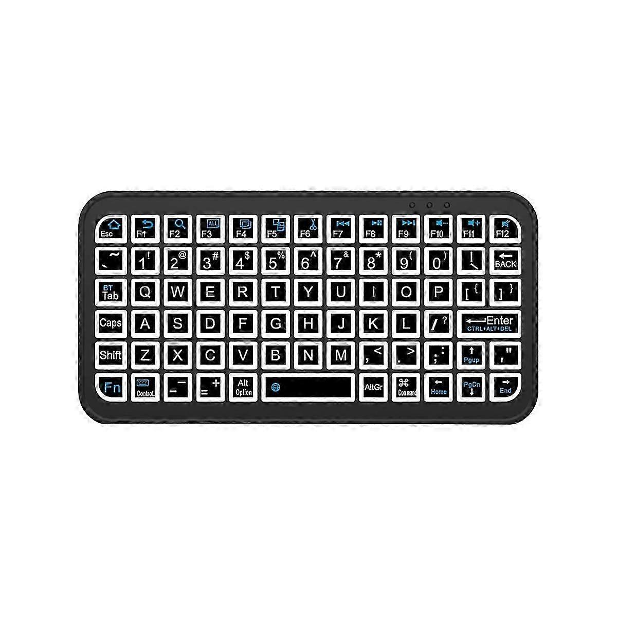 Mini Wireless Bluetooth 5.2 Keyboard 5inch Keycups 7 Color Backlit