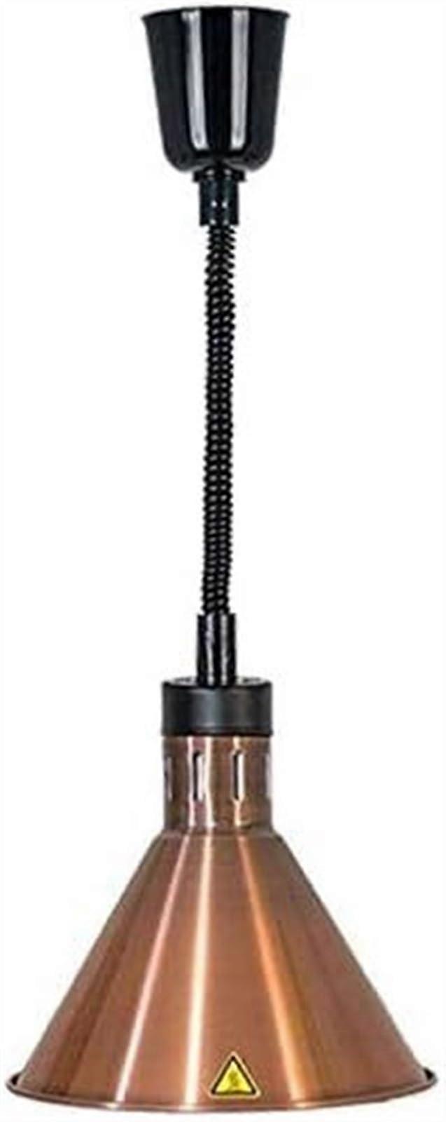 Food Warmer Lamp Chandelier Hanging Heat Lamp for Buffet, Pizza, and Grill - Brass Color, Stabilized Design
