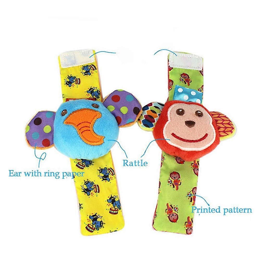 Baby Wrist Rattles and Foot Toys for Infant Development 2Pairs