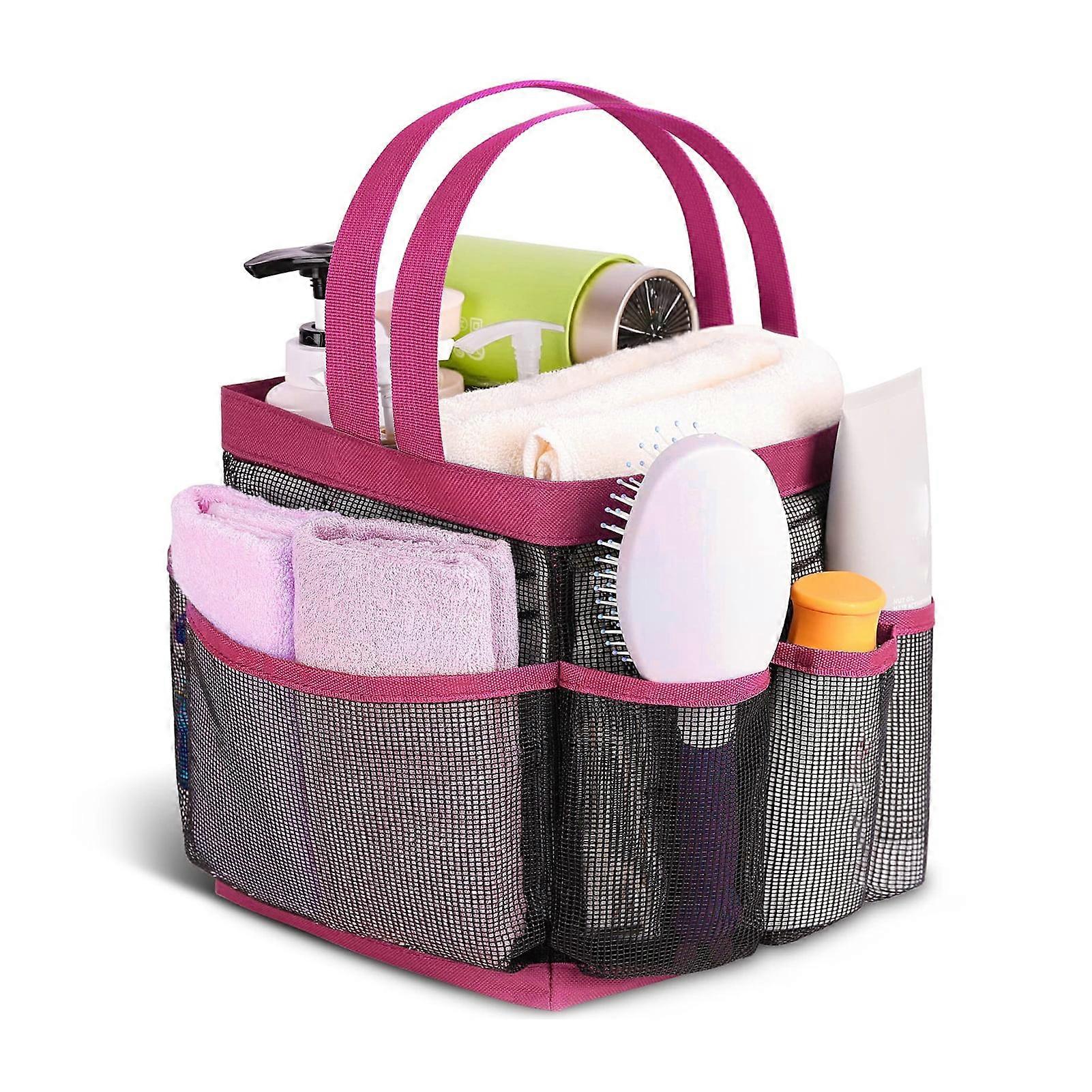 Washranp Mesh Shower Caddy Dorm Tote Bag,Portable Quick Dry Shower Organizer with 8-Storage Pocket Large Capacity for Bathroom Toiletry Essentials