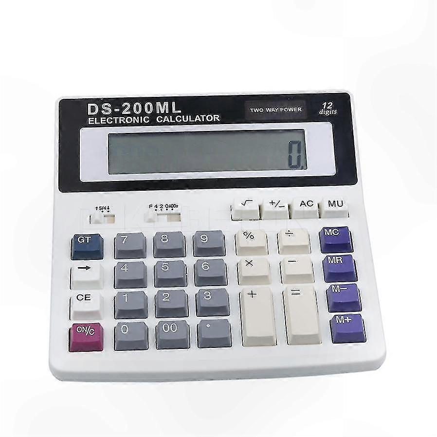 12-Digit Desktop Calculator with Big Keys, Solar and Battery Powered, Multi-Function Accounting Tool