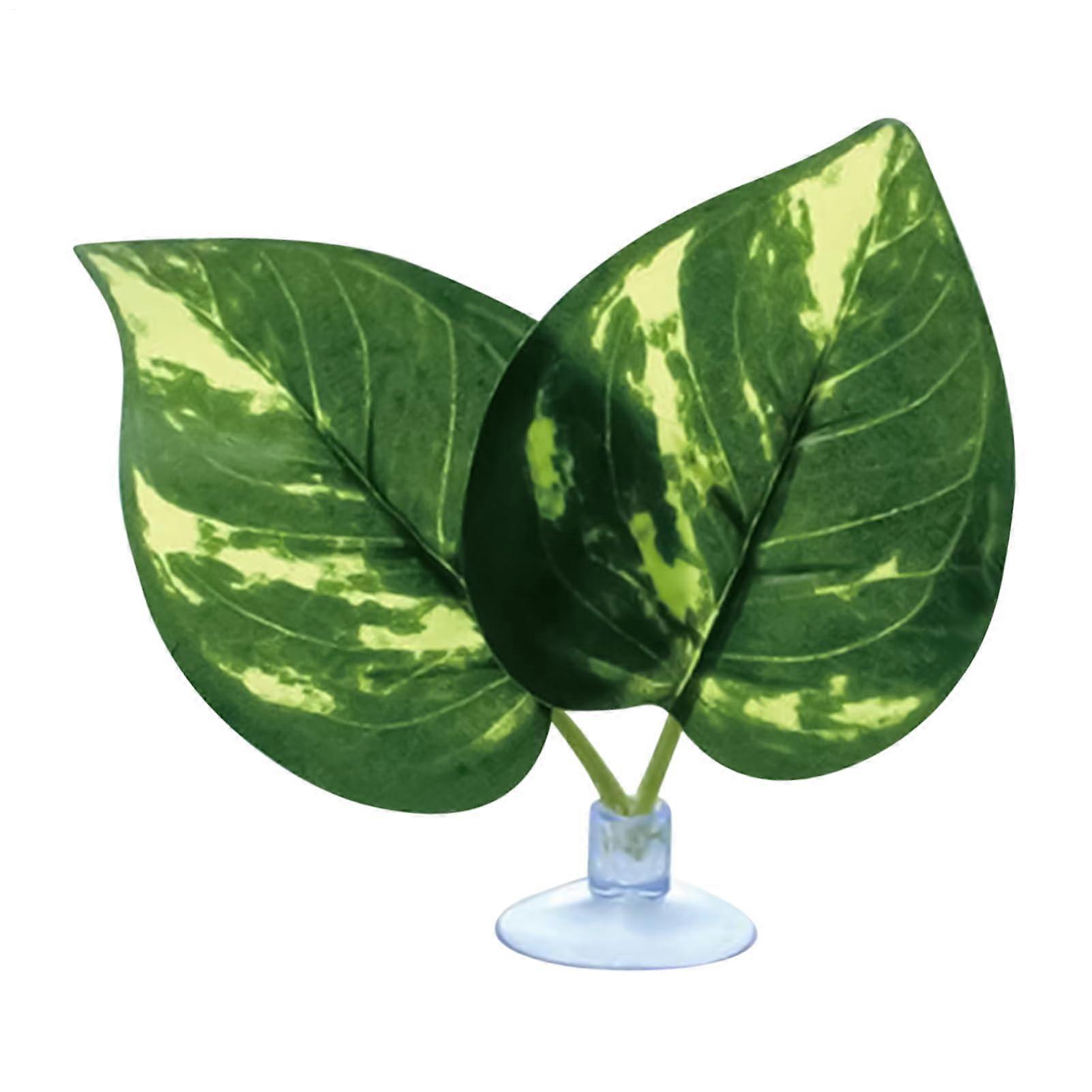 Fish Tank Plants Artificial Aquarium Plant Leaf Pad With Suction Cup For Shrimp And Guppy Habitat Enrichment Green Ivy