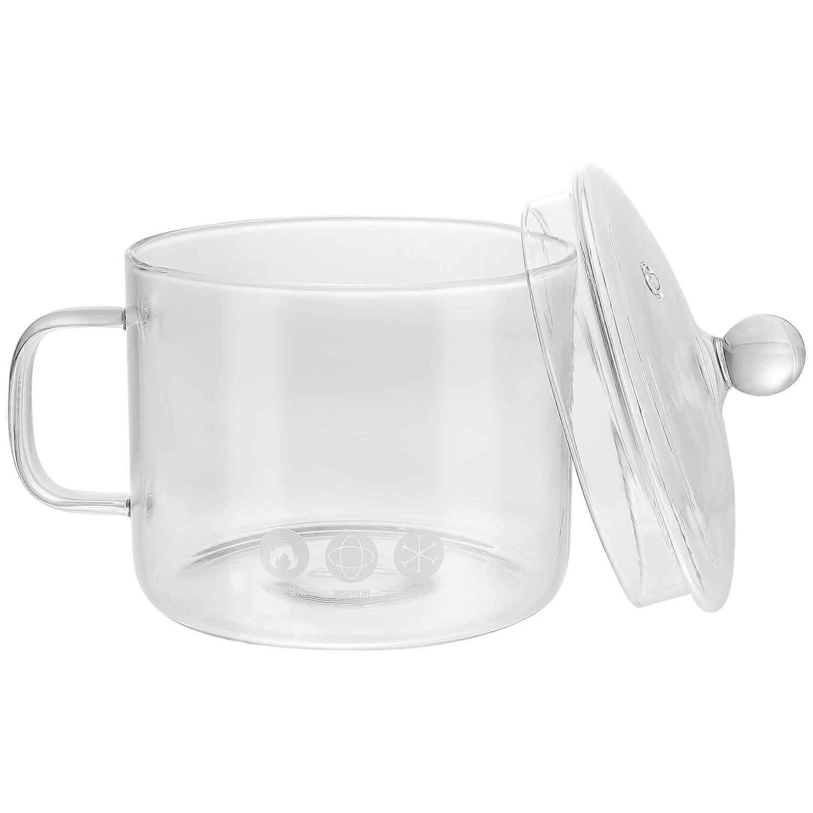 Transparent Glass Cooking Pot with Handle for Pasta 3Pcs Simmer Pot Set